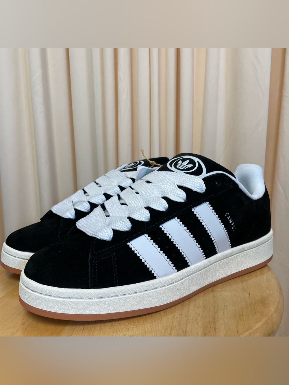 NIB ADIDAS Unisex Black White Original Campus 00s Lace Up Sneakers M9.5/W10.5